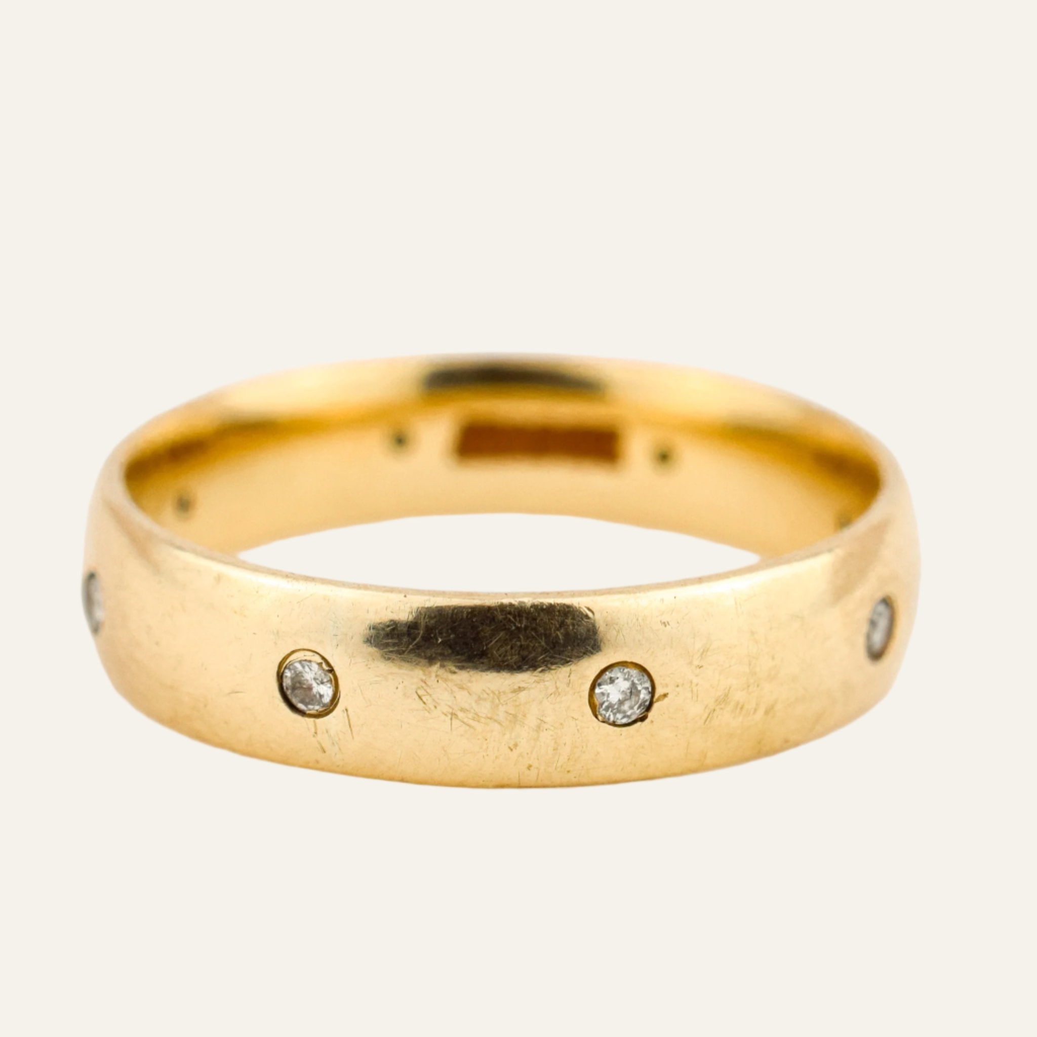 Gold Band with Diamond Accents