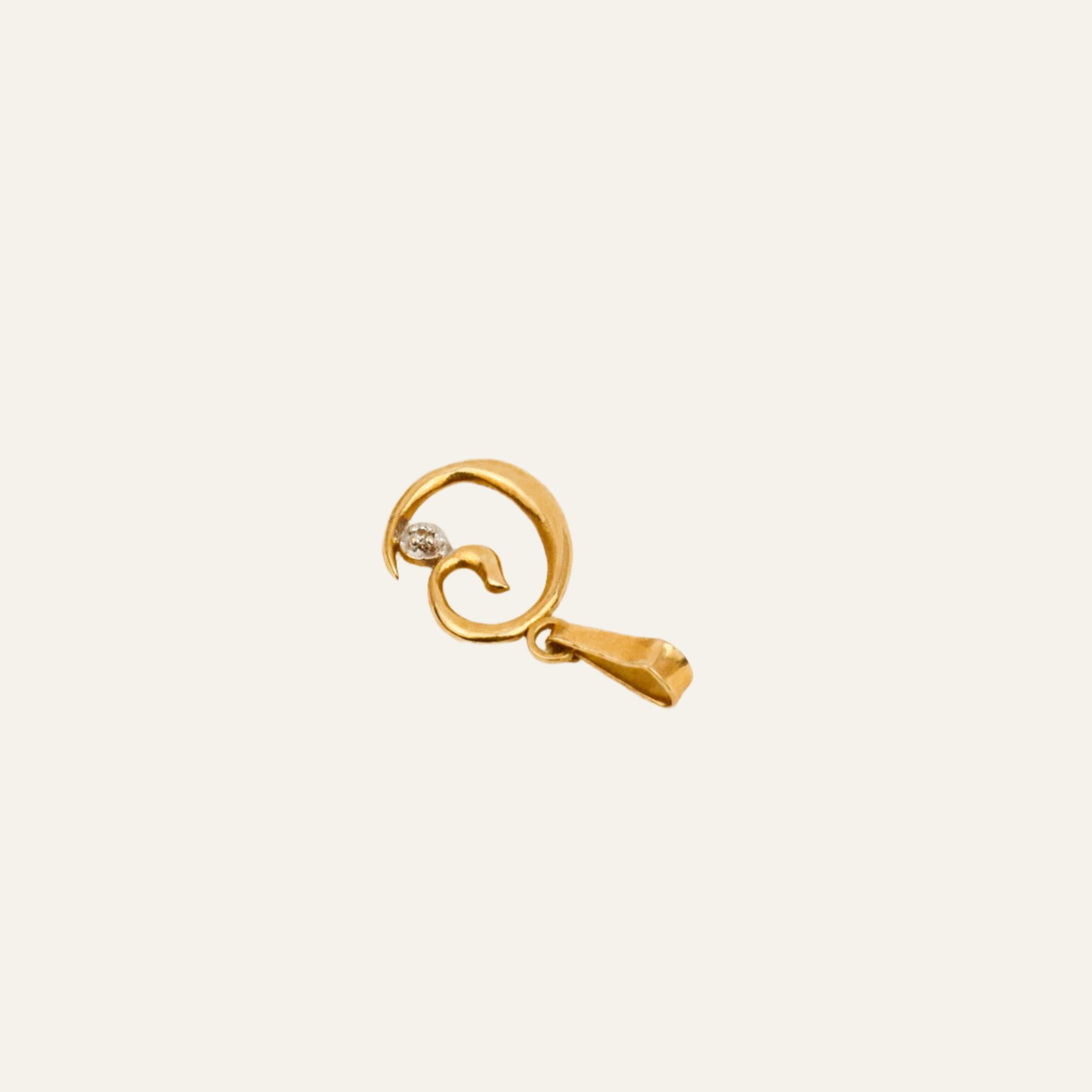 'C' Pendant with Diamond Accent