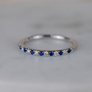 Sapphire and Diamond Half Eternity Ring