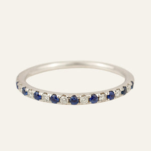 Sapphire and Diamond Half Eternity Ring