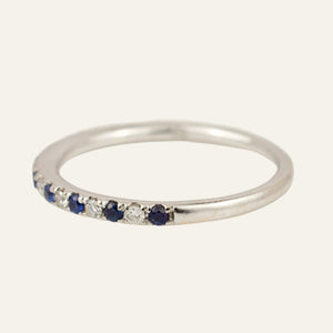 Sapphire and Diamond Half Eternity Ring