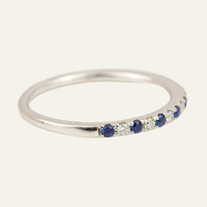 Sapphire and Diamond Half Eternity Ring