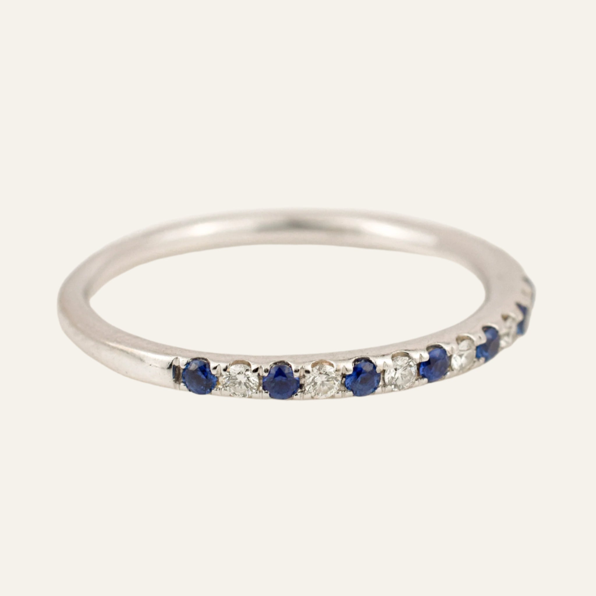 Sapphire and Diamond Half Eternity Ring