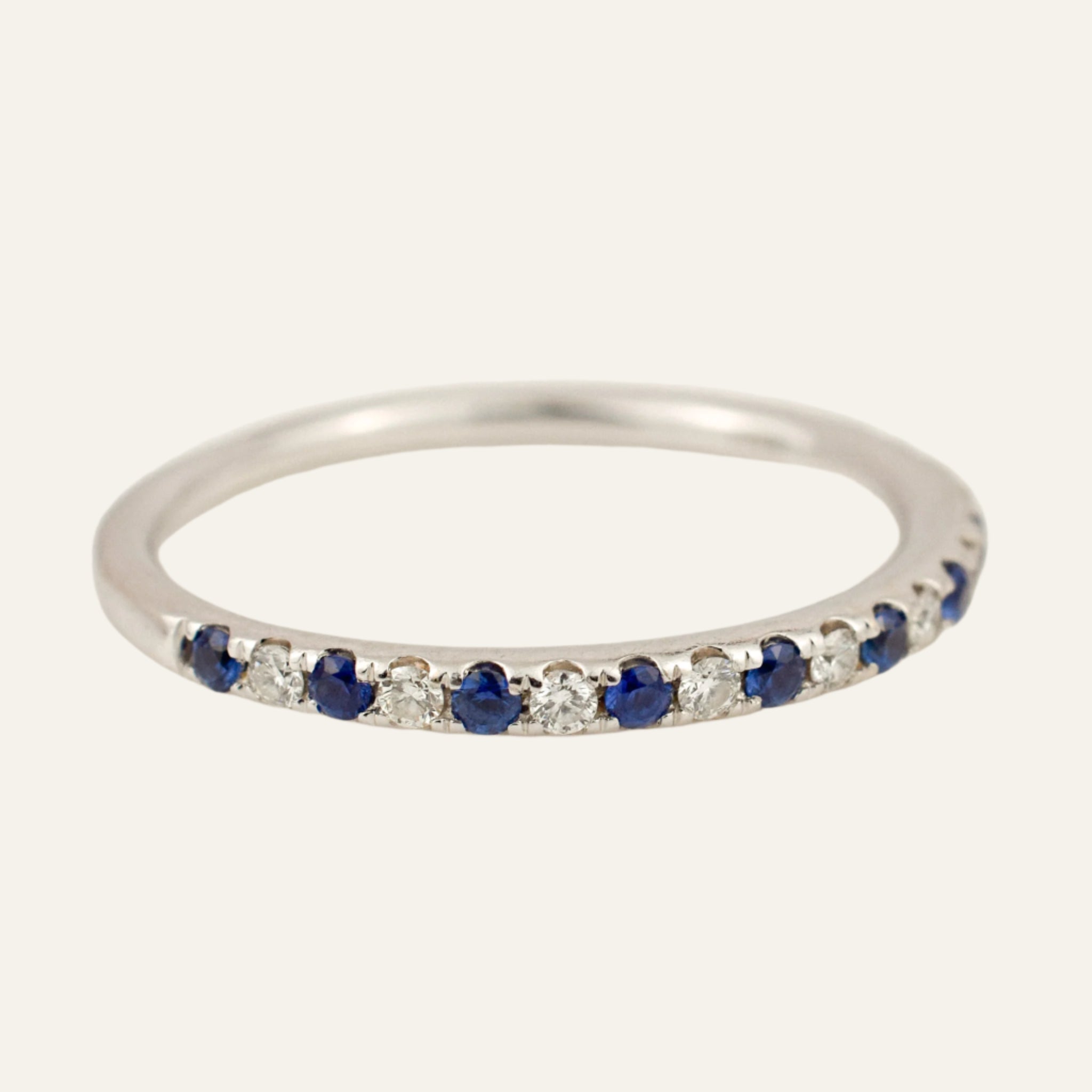 Sapphire and Diamond Half Eternity Ring