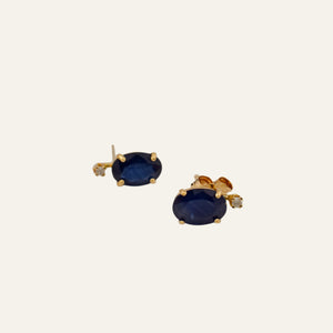 Sapphire and Diamond Stud Earrings