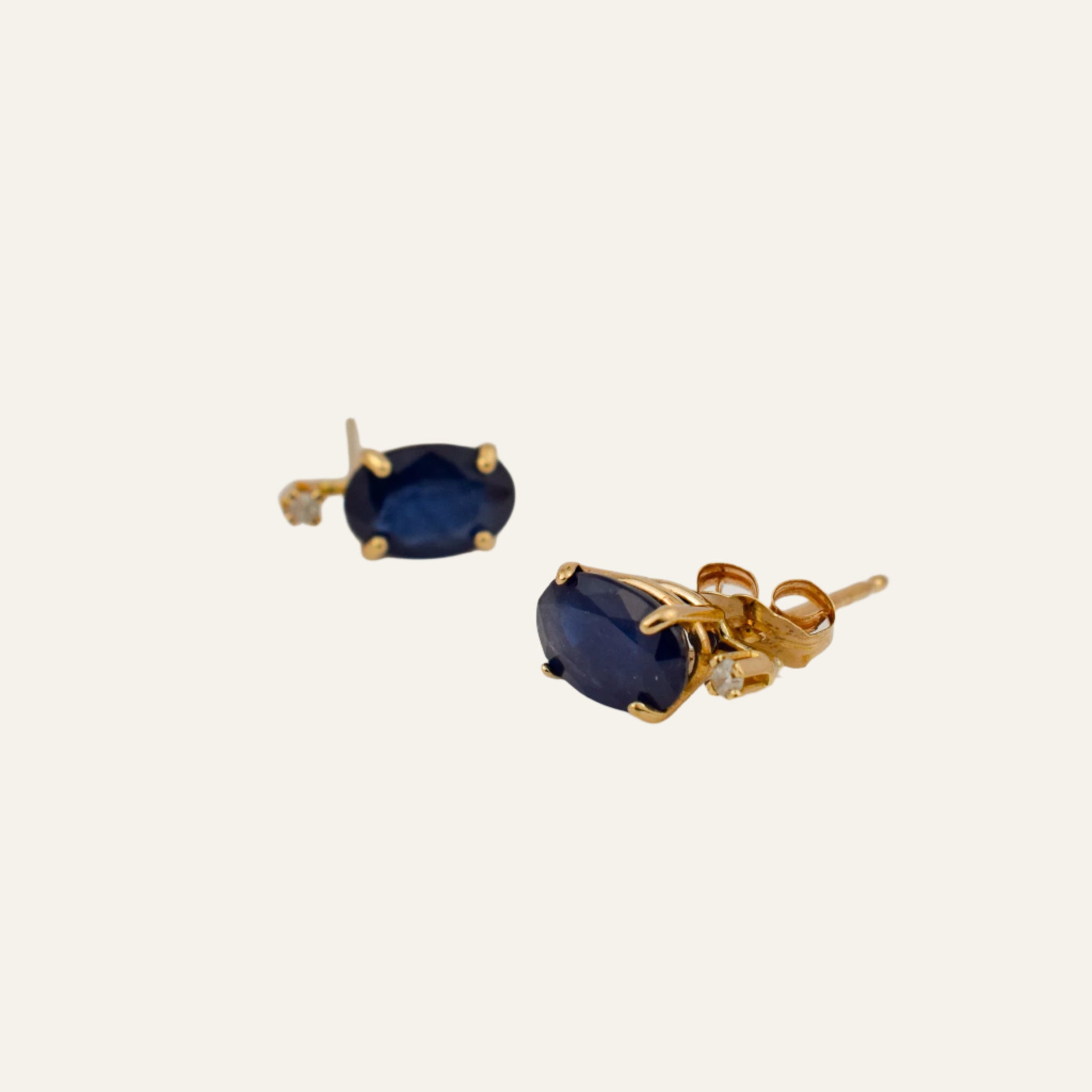 Sapphire and Diamond Stud Earrings