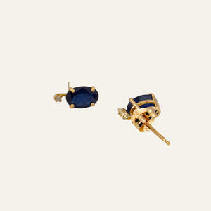 Sapphire and Diamond Stud Earrings