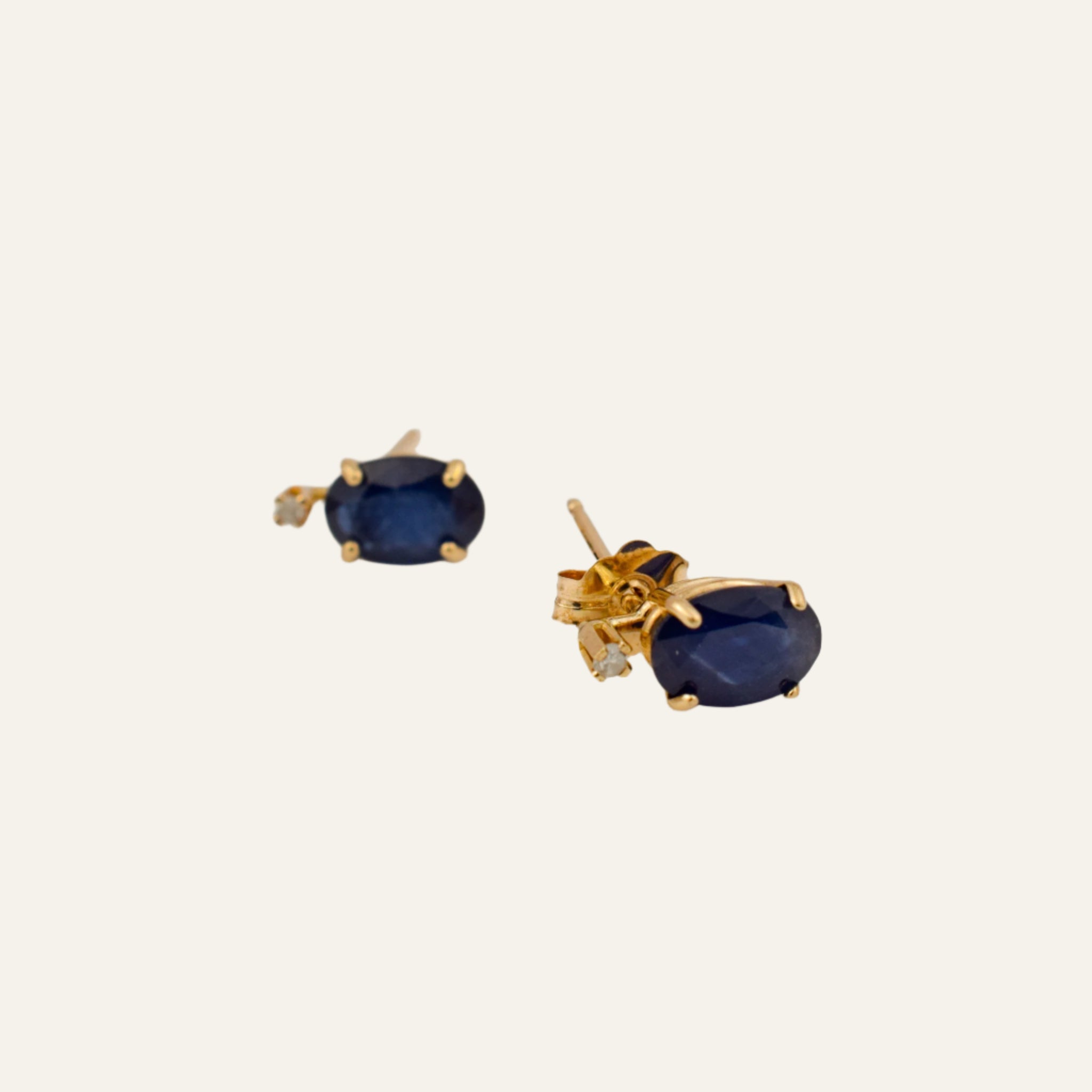 Sapphire and Diamond Stud Earrings