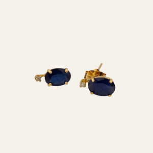 Sapphire and Diamond Stud Earrings