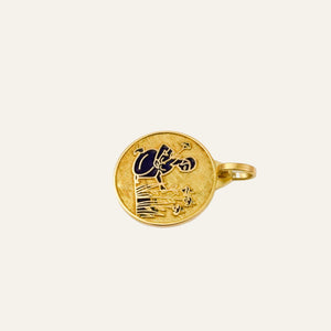 Enamel and Gold Garden of Life Charm