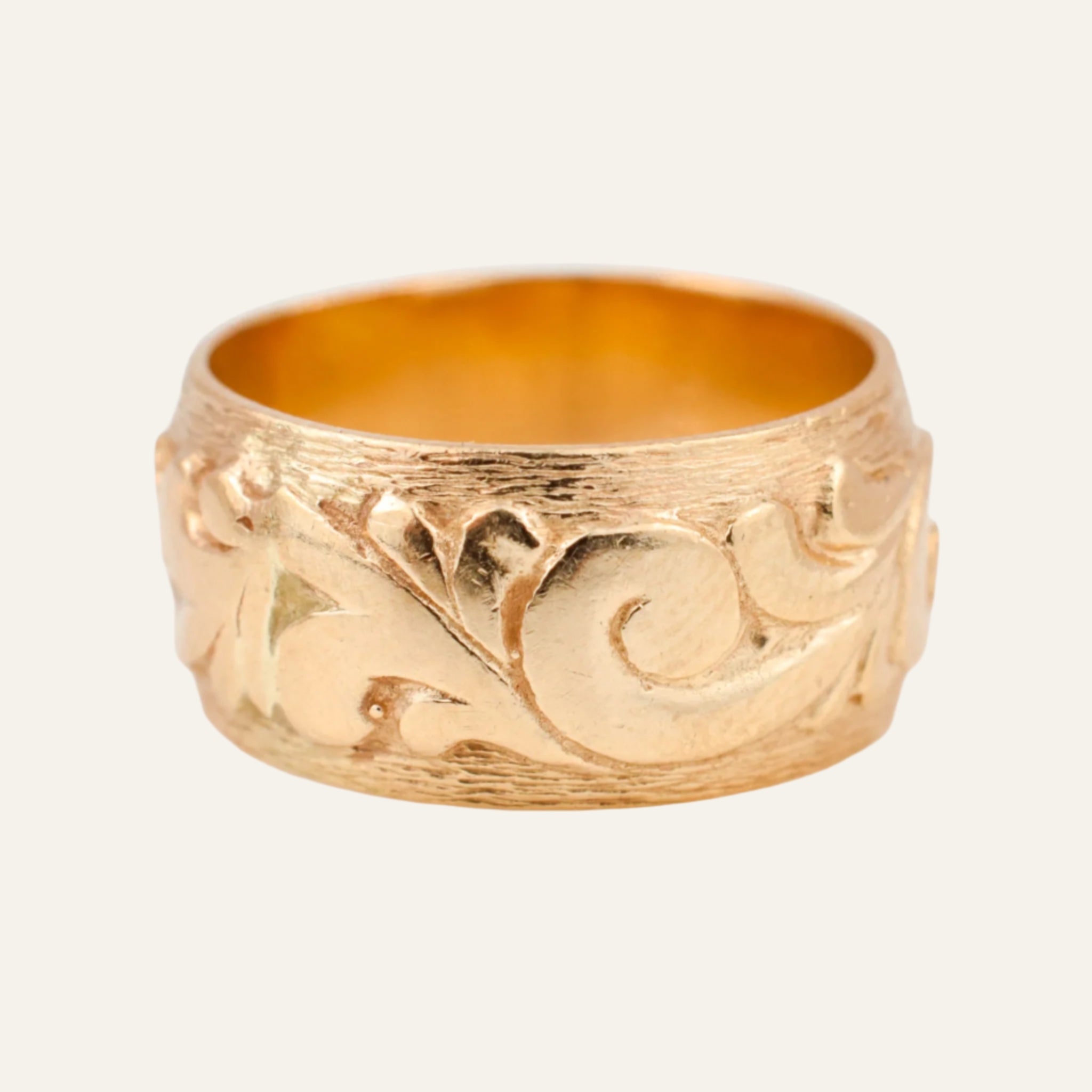 Handcrafted Wave Gold Band