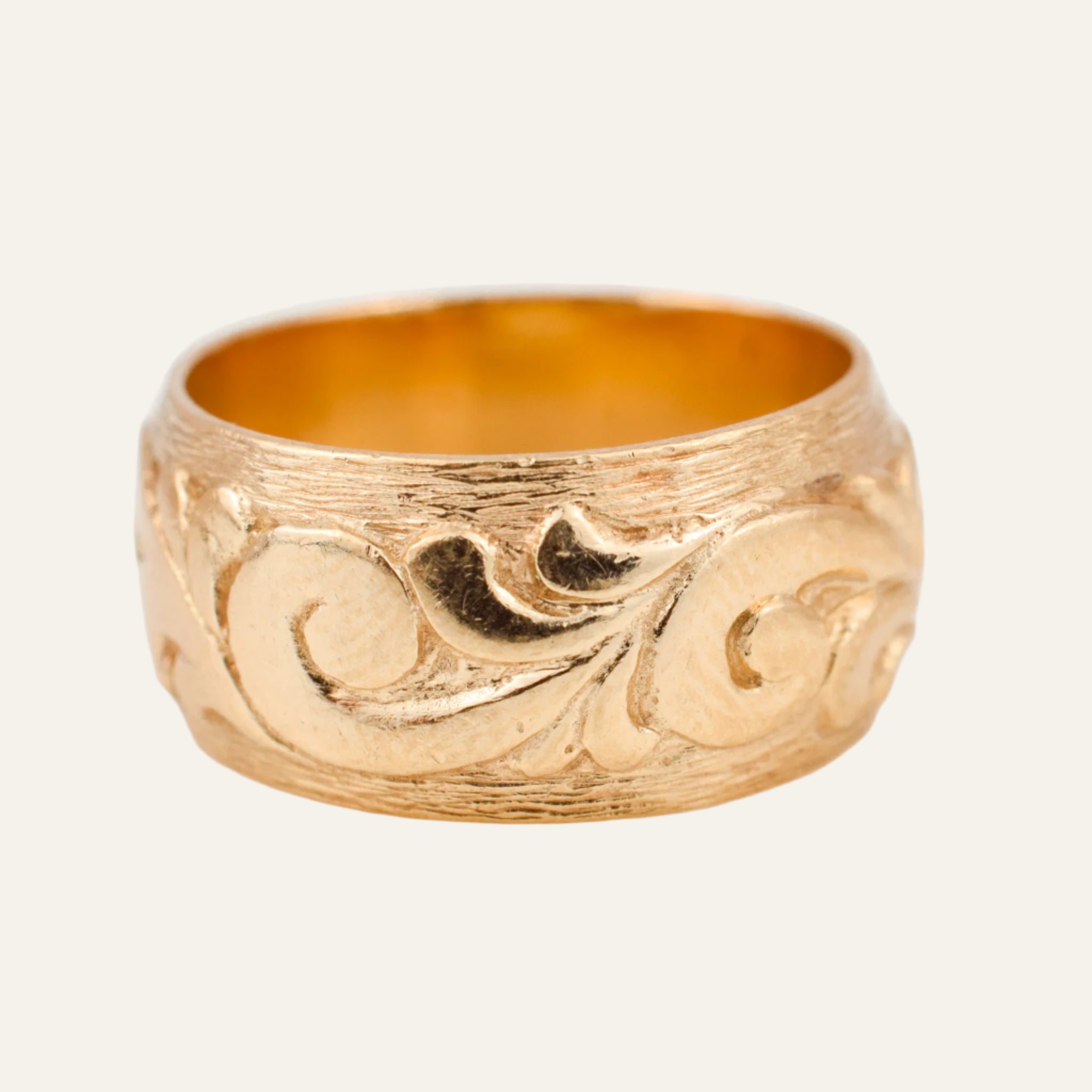 Handcrafted Wave Gold Band