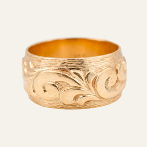 Handcrafted Wave Gold Band