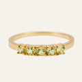 5 Peridot Gold Band