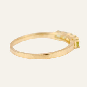 5 Peridot Gold Band