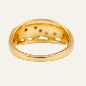 Handcrafted Floral and Diamond Gold Band