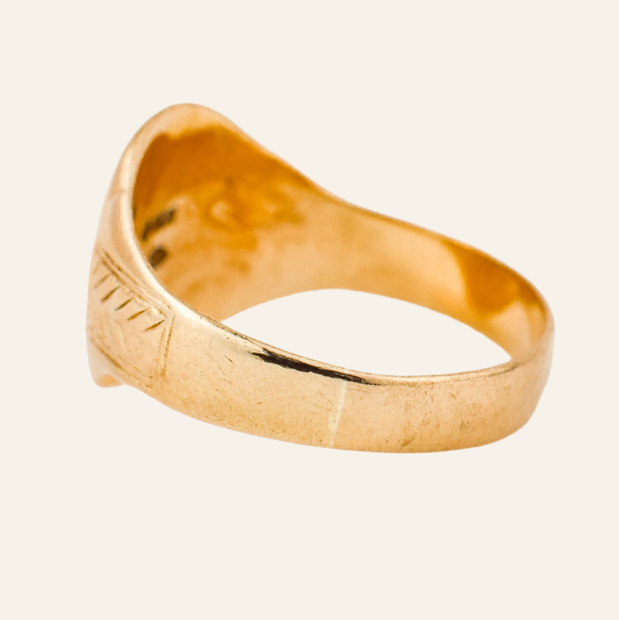 vintage gold 'RC' Signet Ring

