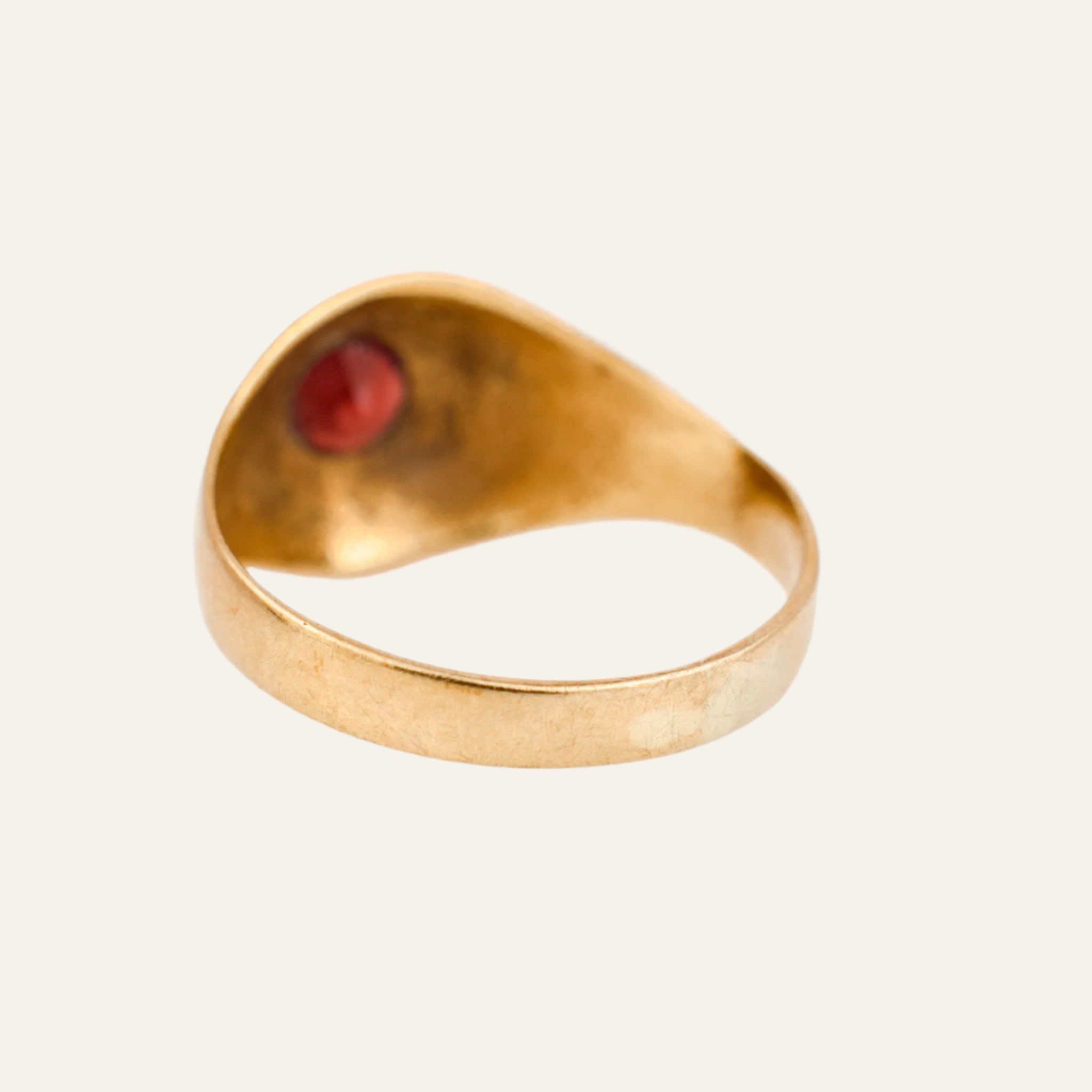 Garnet Starburst Signet Pinkie Ring