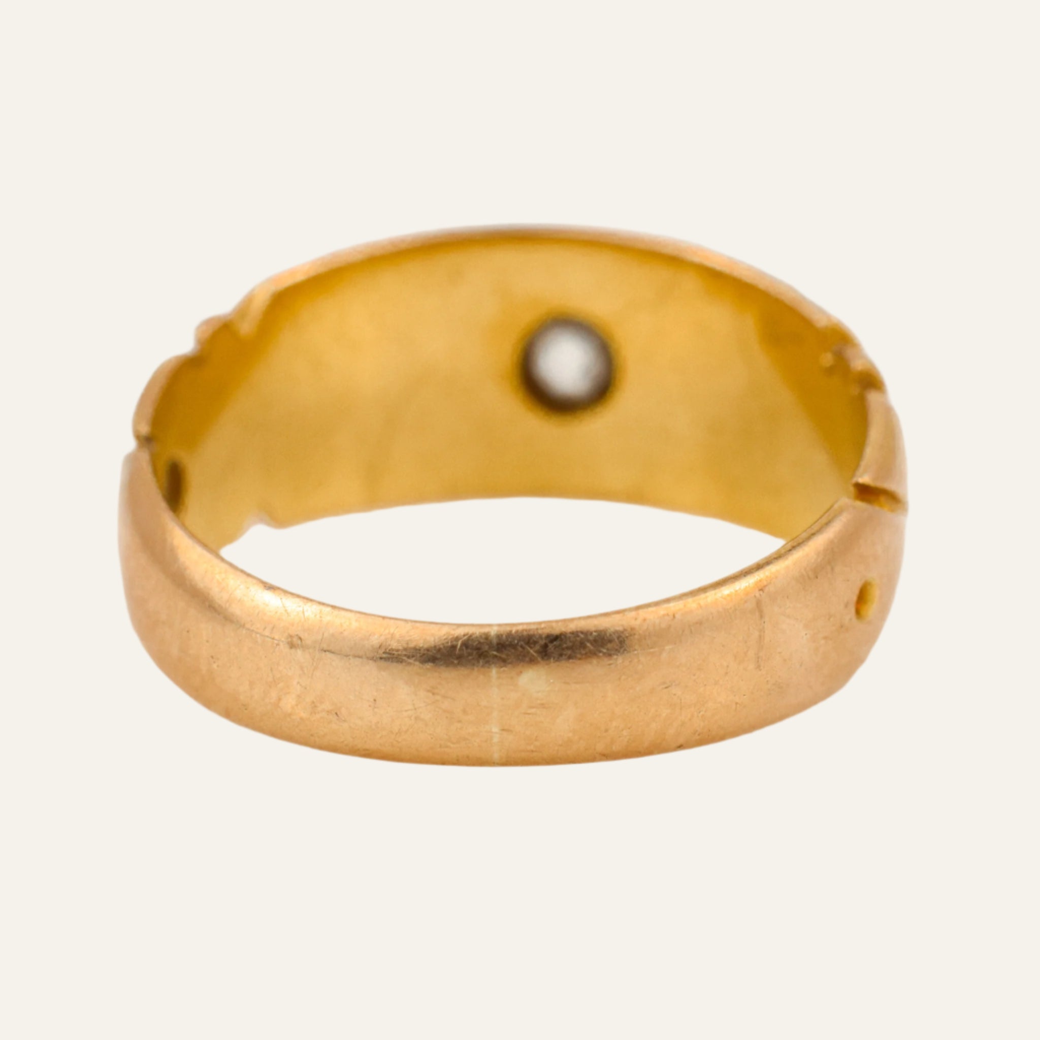 Hallmarked Starburst Diamond Gold Band