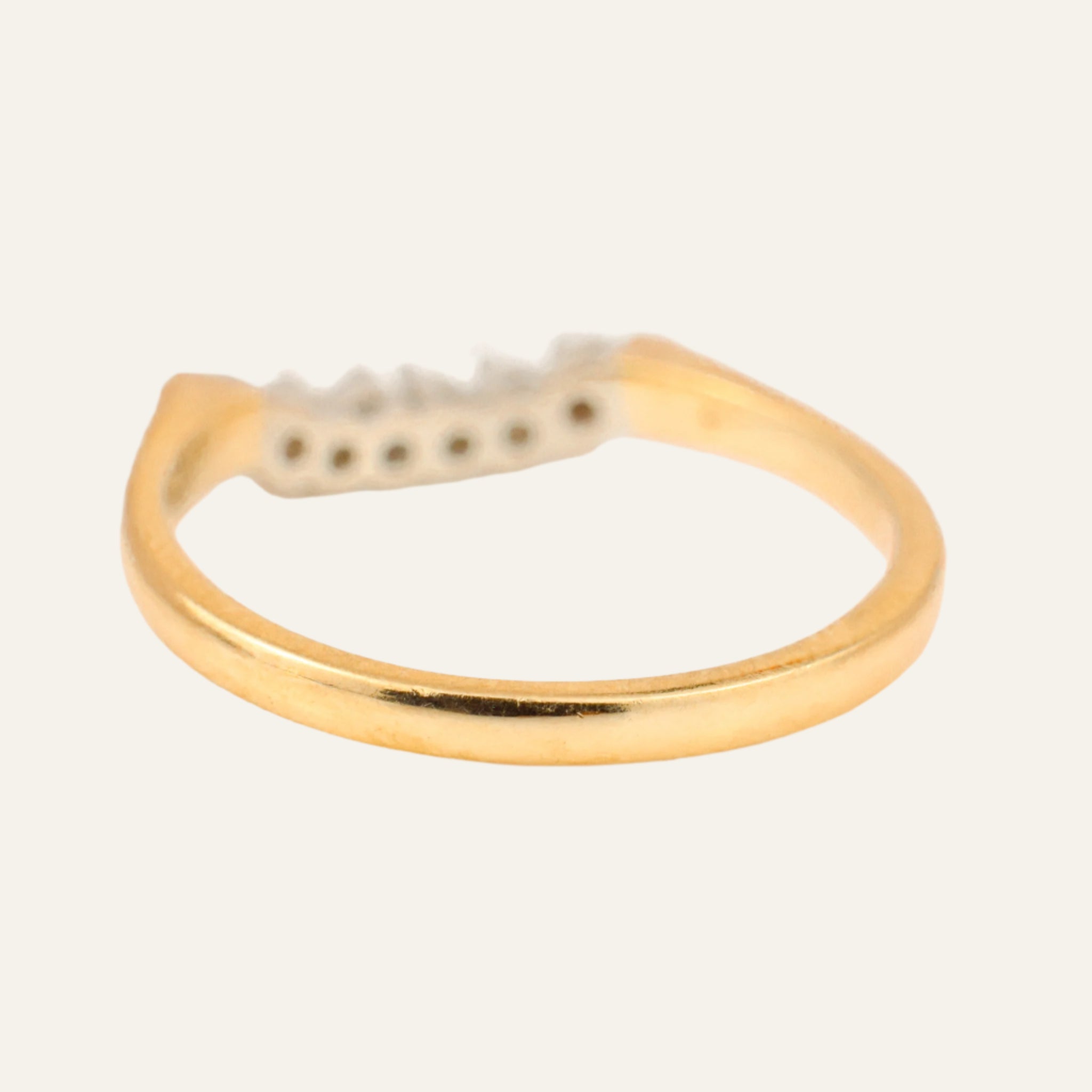 6 Diamond Curved Gold Band