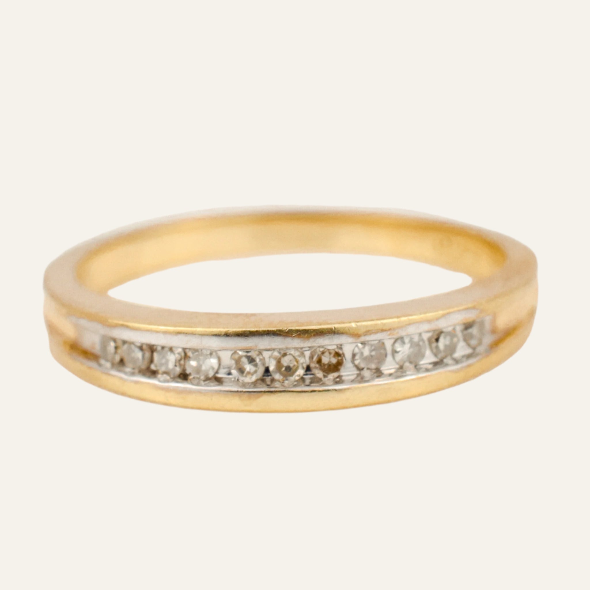 11 Diamond Channel Set Gold Band