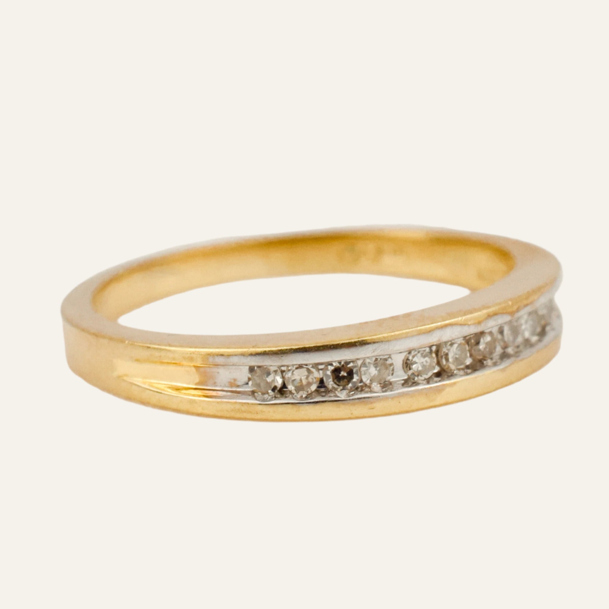 11 Diamond Channel Set Gold Band