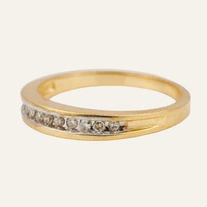 11 Diamond Channel Set Gold Band