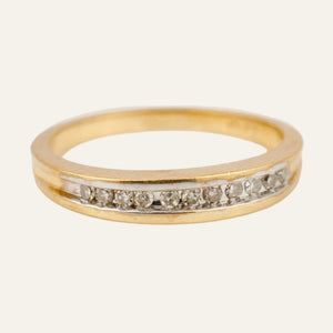 11 Diamond Channel Set Gold Band