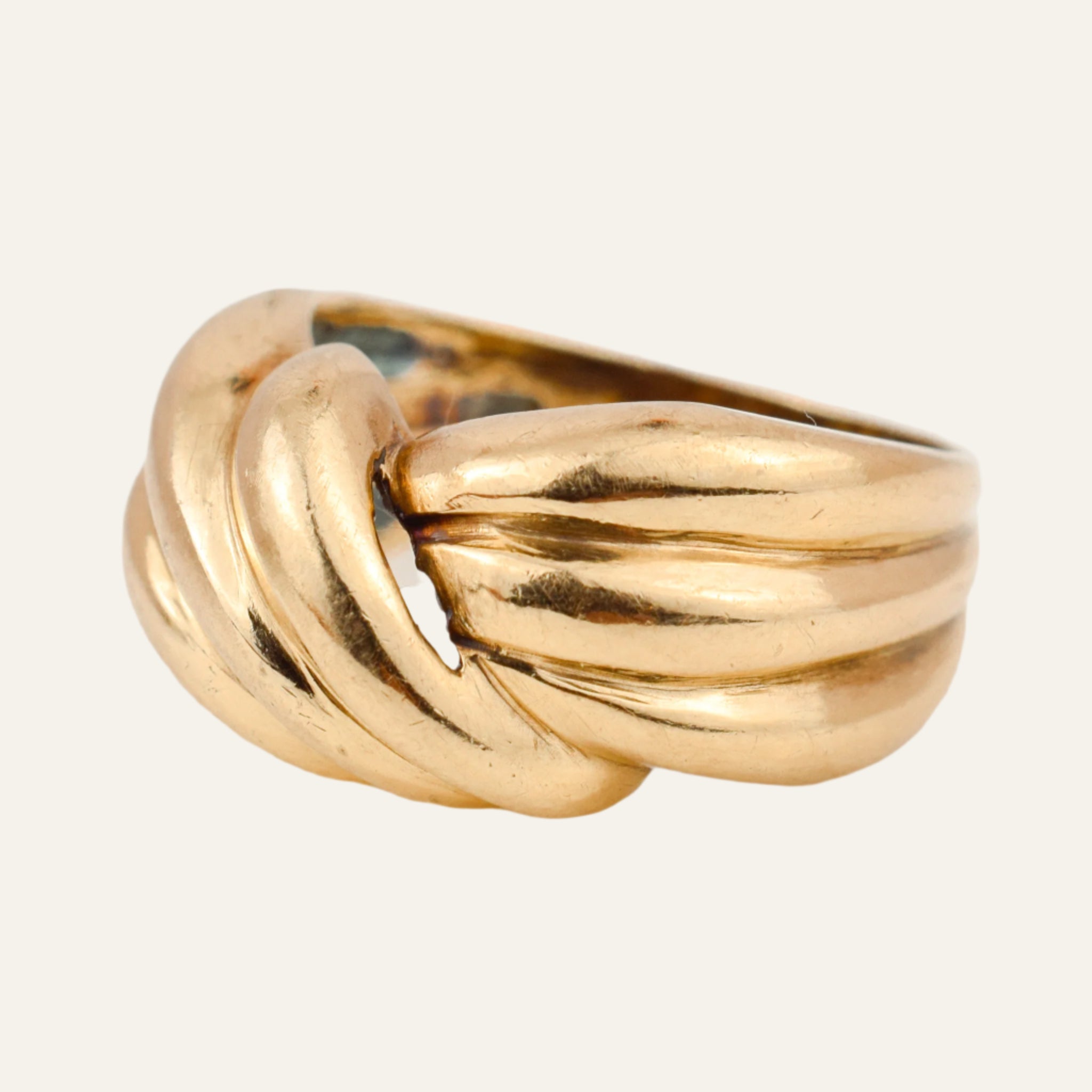 Wide Wave Gold Band