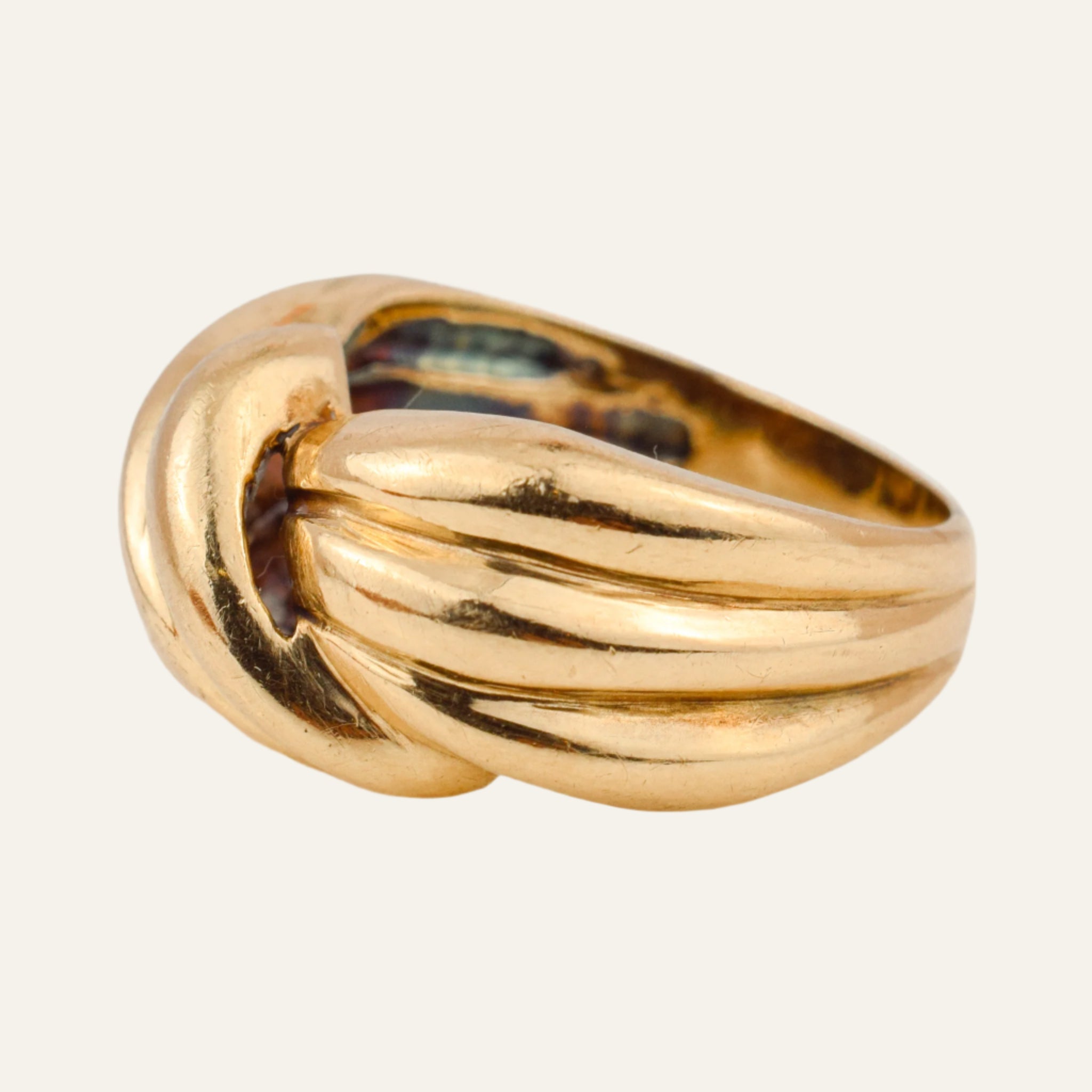 Wide Wave Gold Band