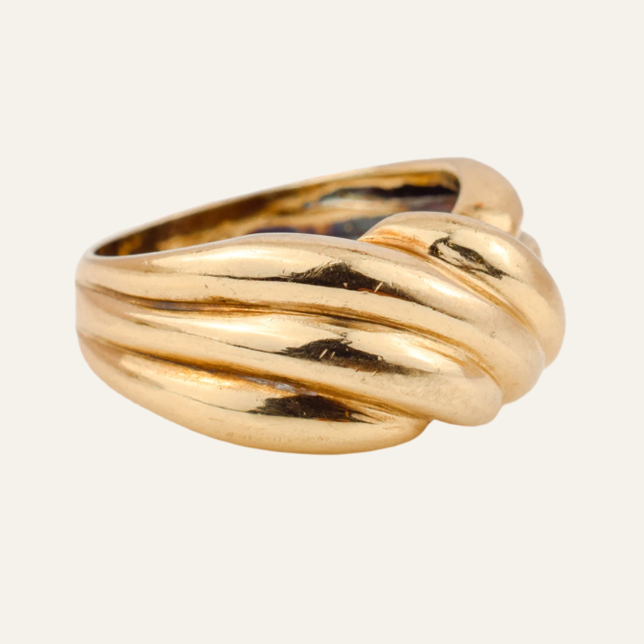 Wide Wave Gold Band