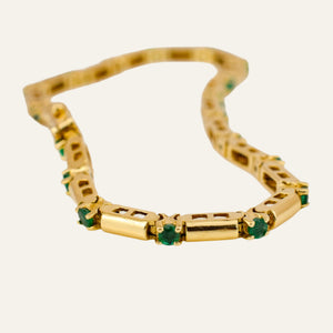 7" Gold Bar and Emerald Bracelet