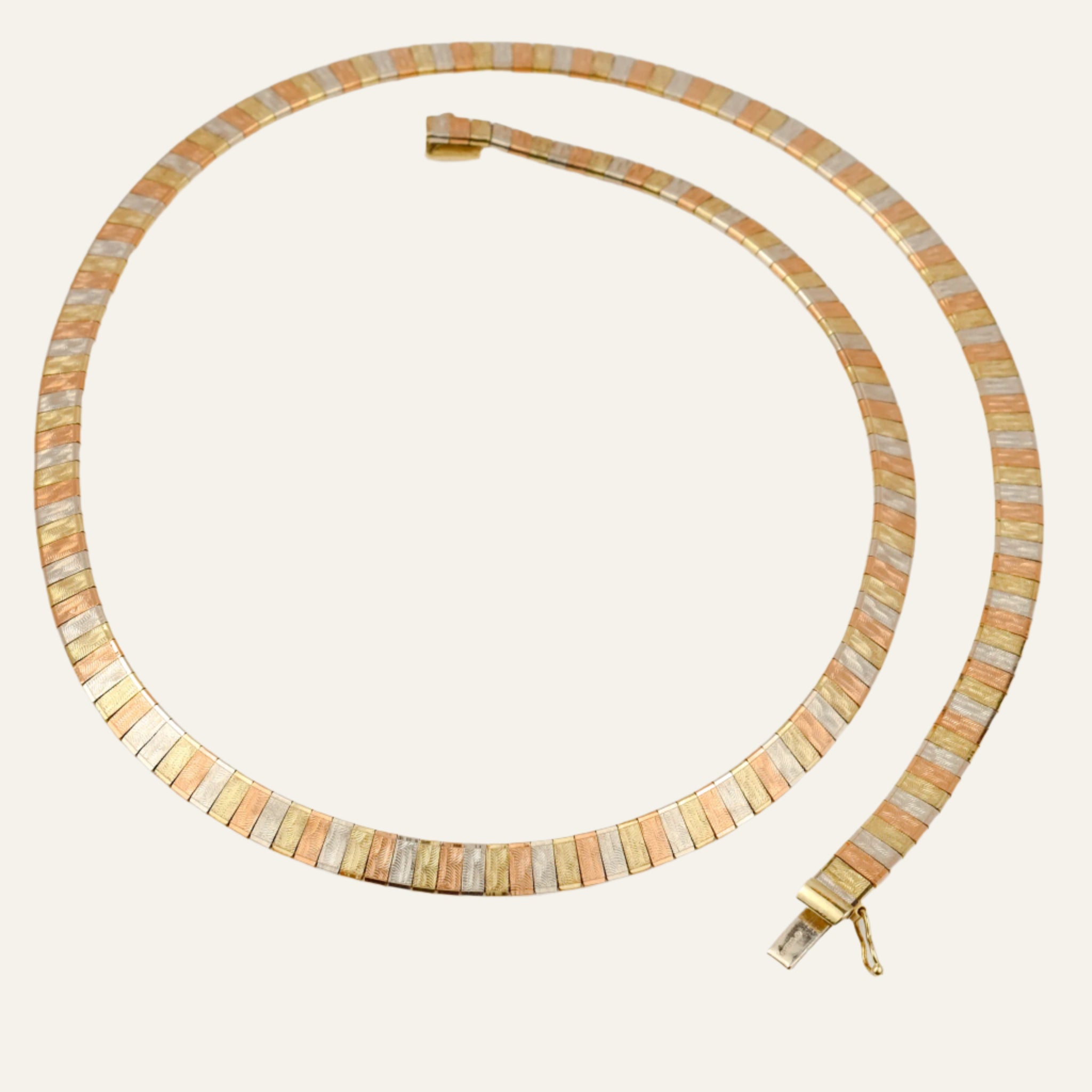 16" Tri-Tone Collar Necklace