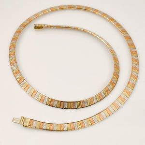 16" Tri-Tone Collar Necklace