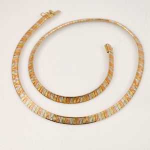 16" Tri-Tone Collar Necklace