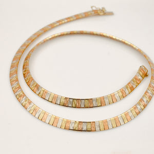 16" Tri-Tone Collar Necklace