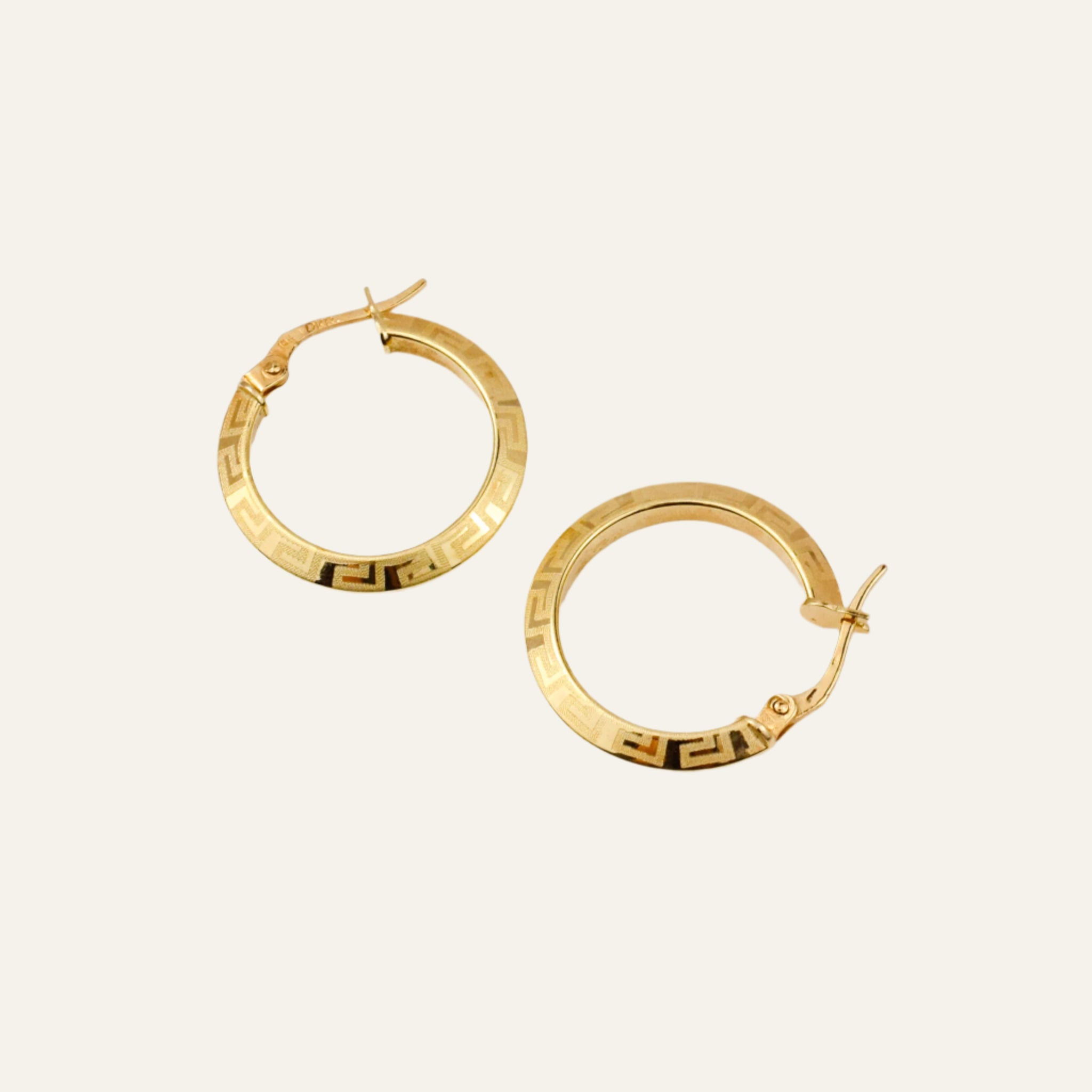 20.5 mm Greek Key Hoop Earrings