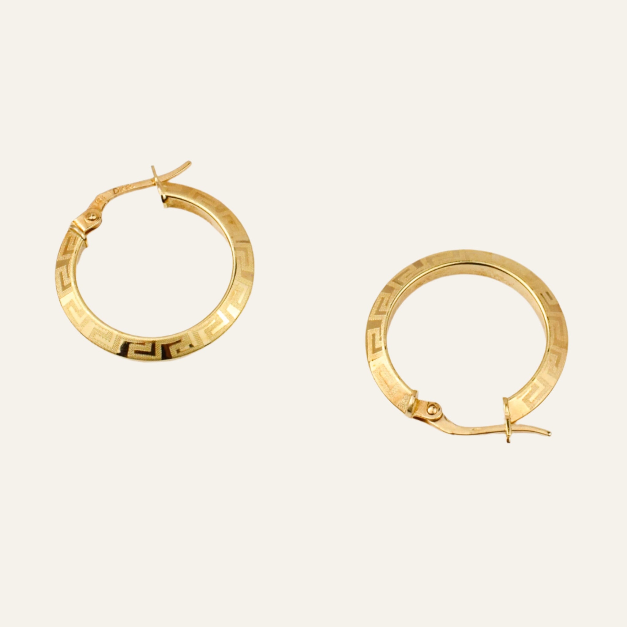 20.5 mm Greek Key Hoop Earrings