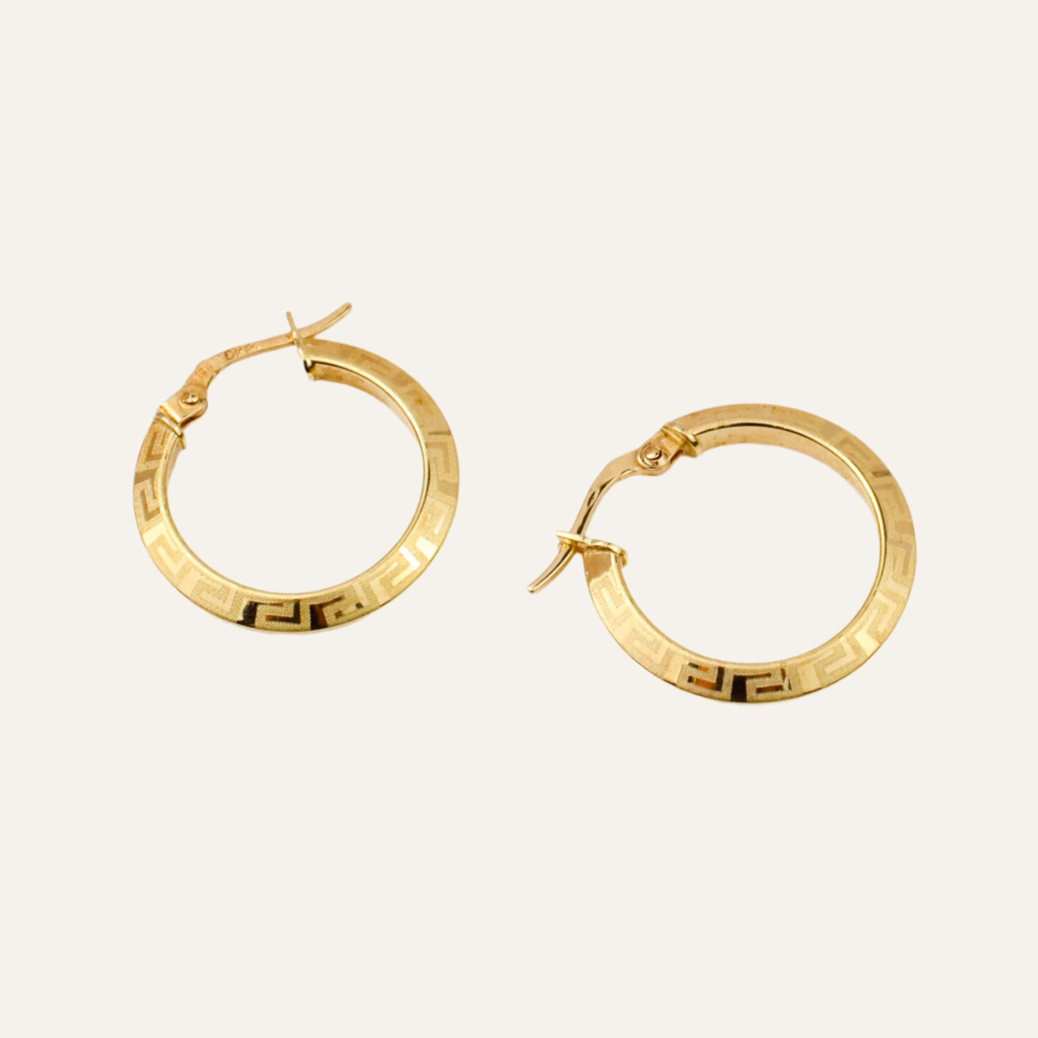 20.5 mm Greek Key Hoop Earrings