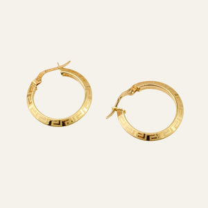 20.5 mm Greek Key Hoop Earrings