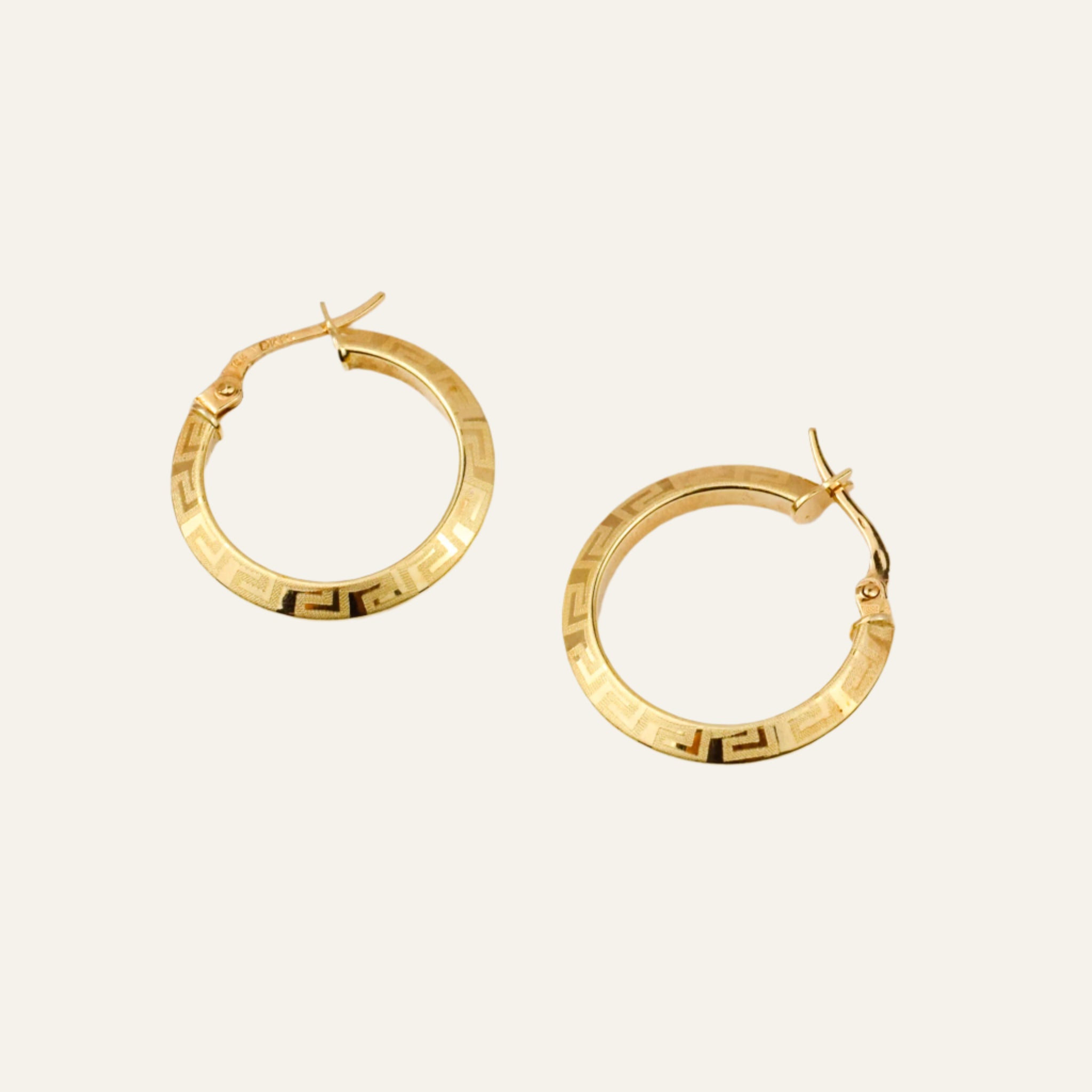 20.5 mm Greek Key Hoop Earrings