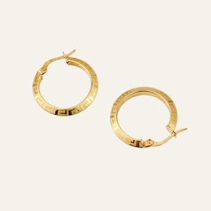 20.5 mm Greek Key Hoop Earrings