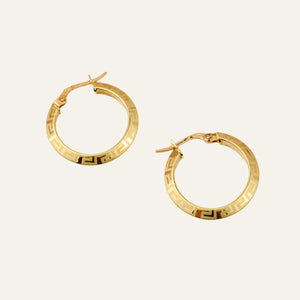 20.5 mm Greek Key Hoop Earrings