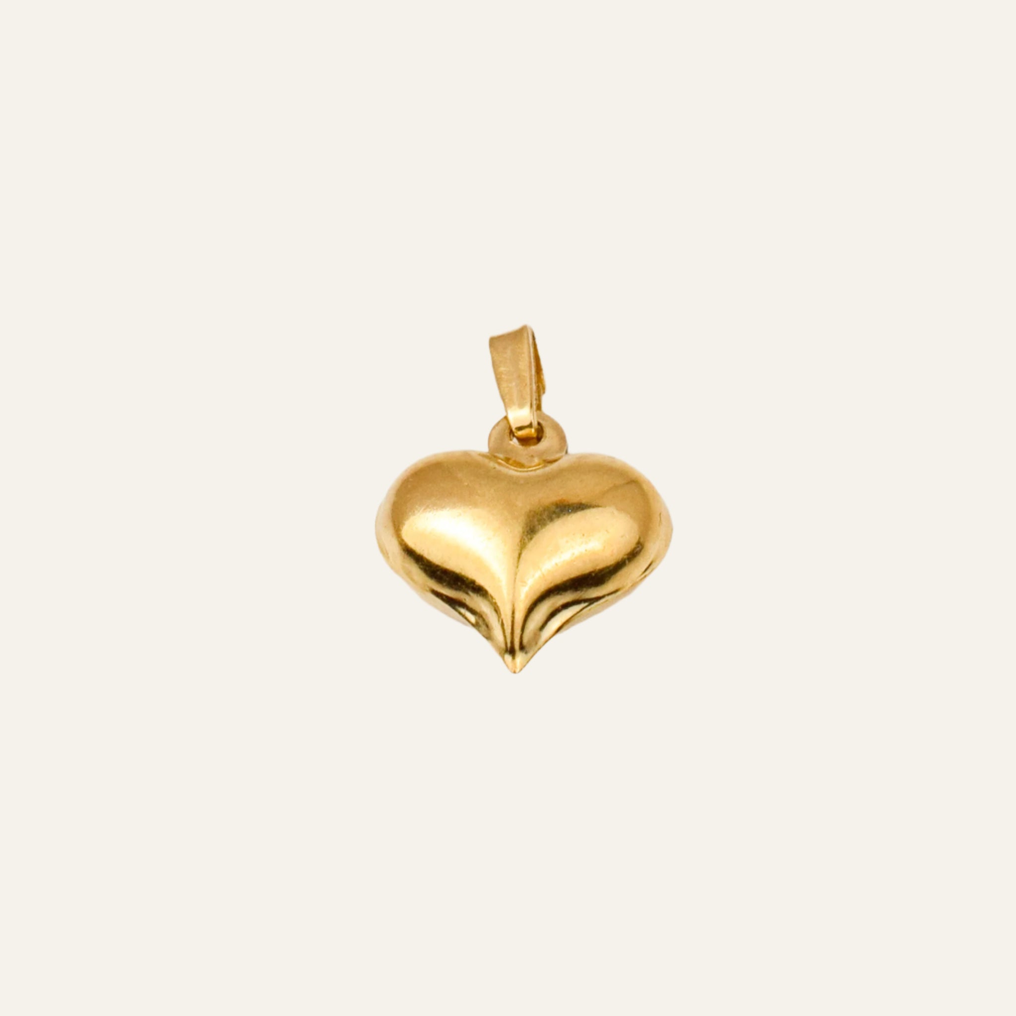 Puffy Gold Heart Charm