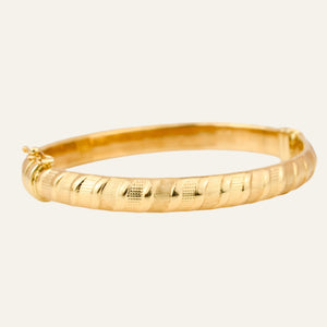 Multi-Texture Gold Bangle Bracelet