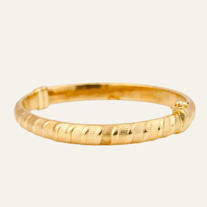 Multi-Texture Gold Bangle Bracelet