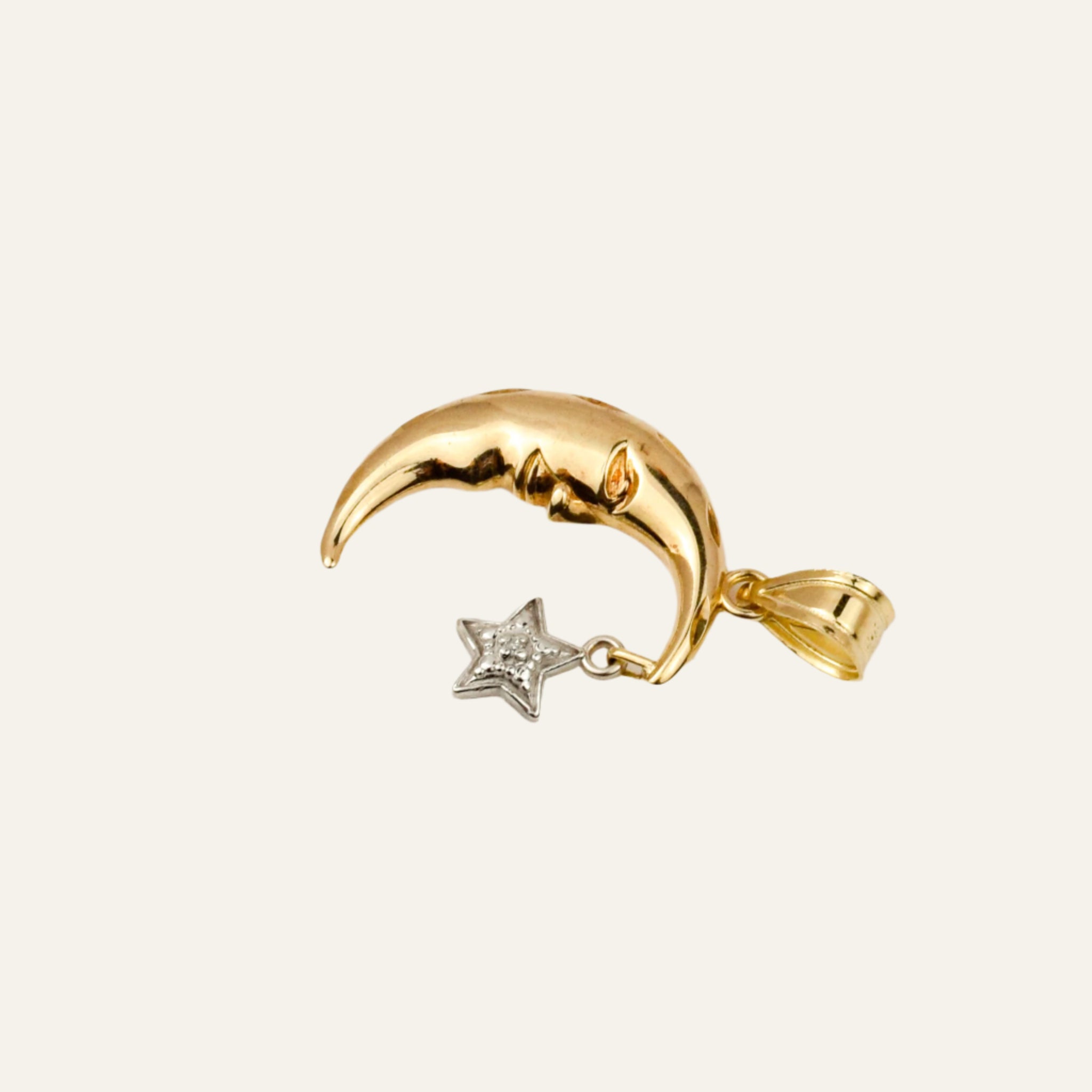 Crescent Moon and Star Charm