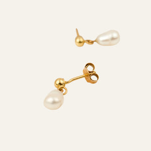 Dangling Pearl Stud Earrings