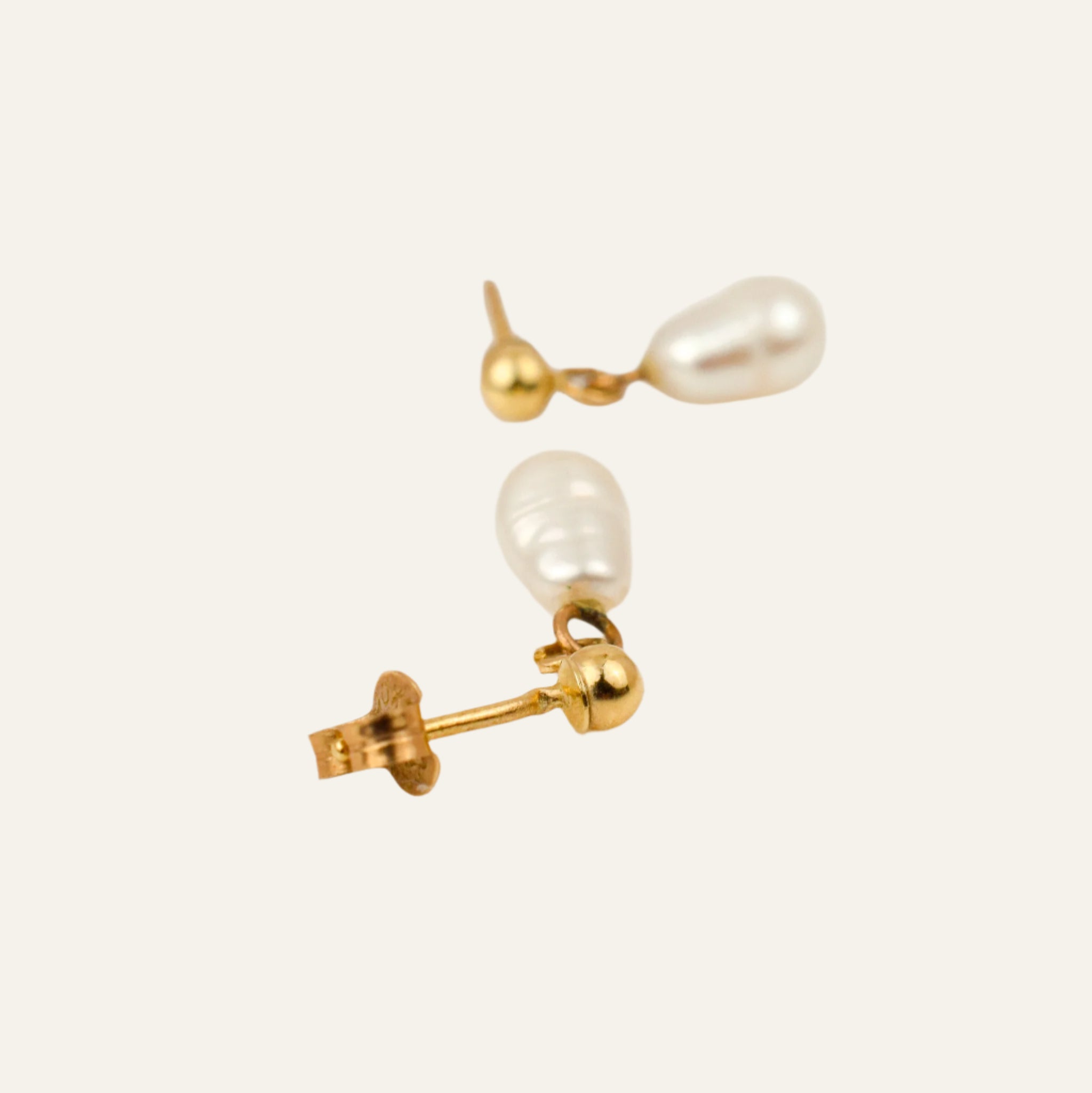 Dangling Pearl Stud Earrings