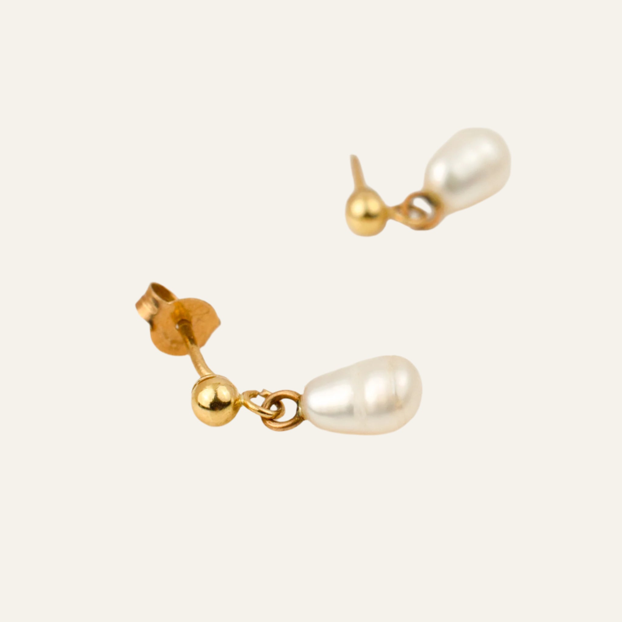 Dangling Pearl Stud Earrings